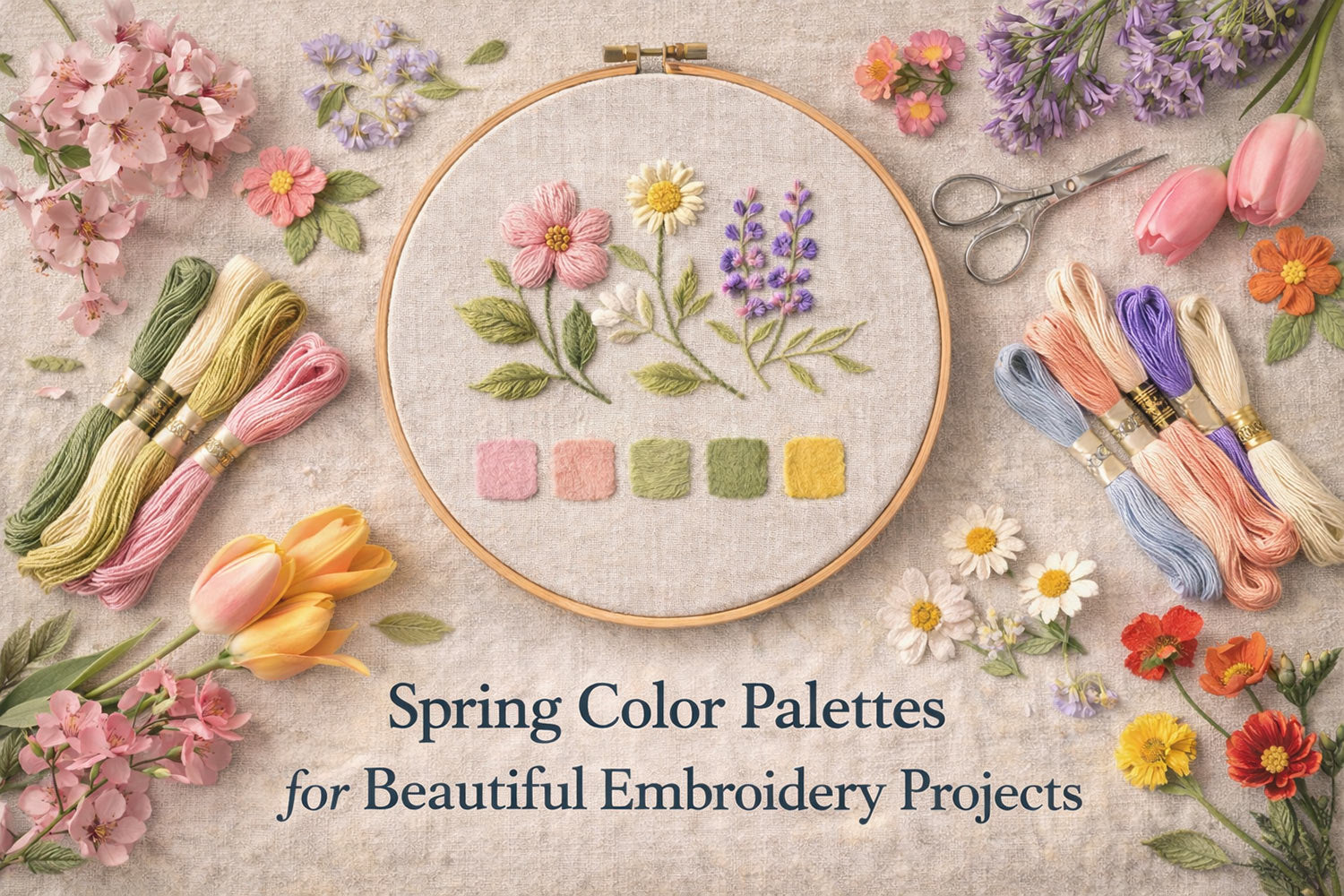 Spring Colour Palettes for Beautiful Embroidery Projects