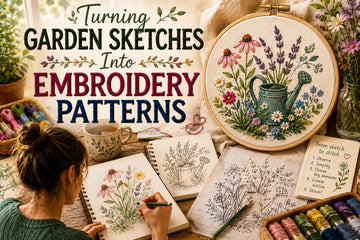 Turning Garden Sketches Into Embroidery Patterns