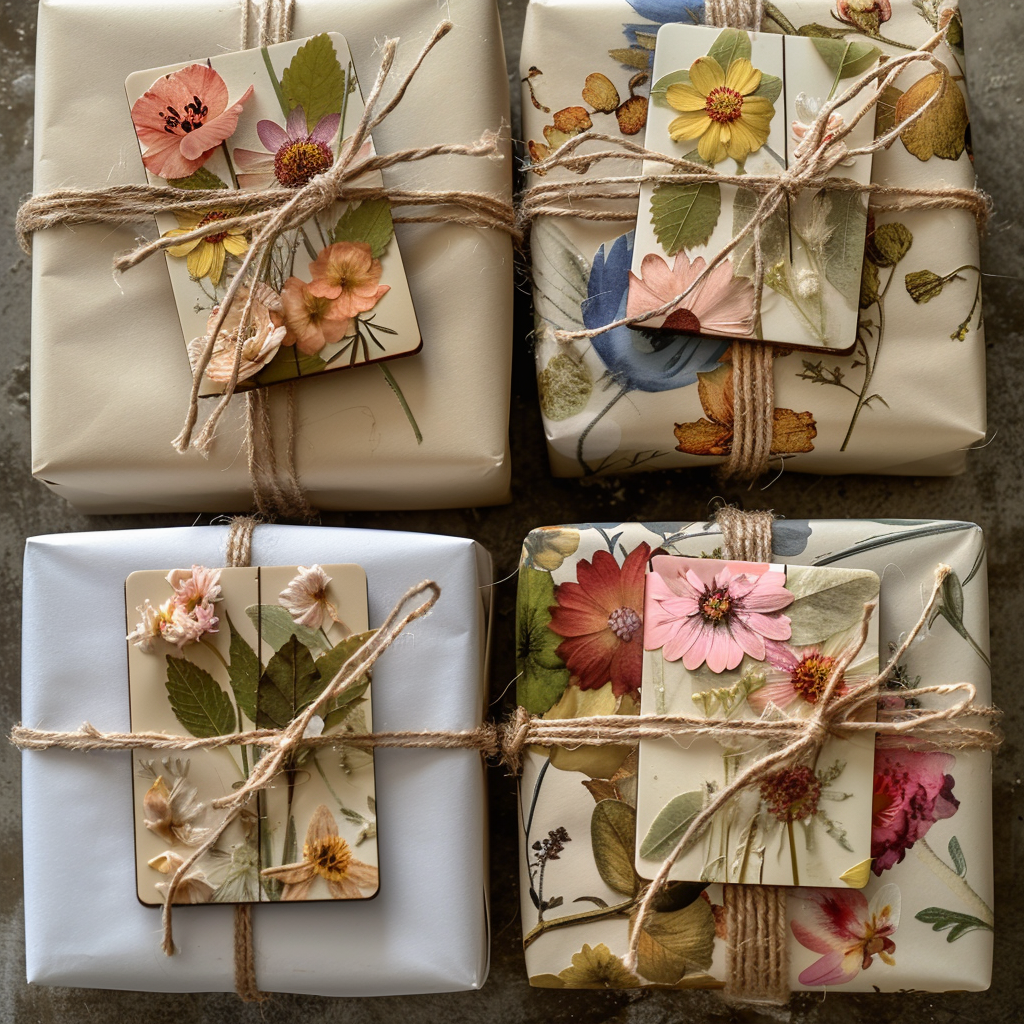 Unique Gift Wrapping Ideas Using Pressed Flowers and DIY Bookmarks