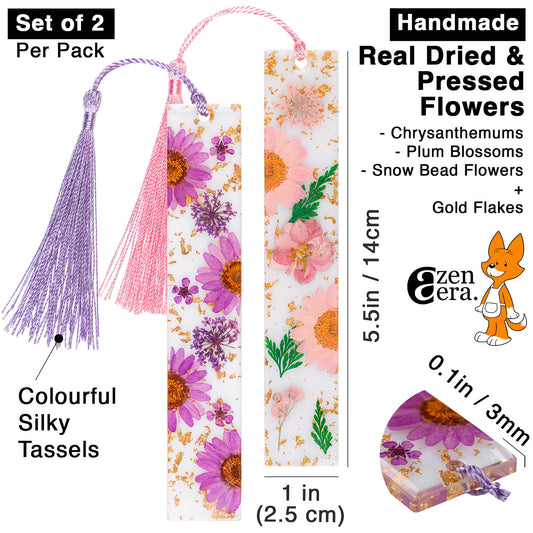 Pressed Dried Flower Bookmarks (2 Pack)